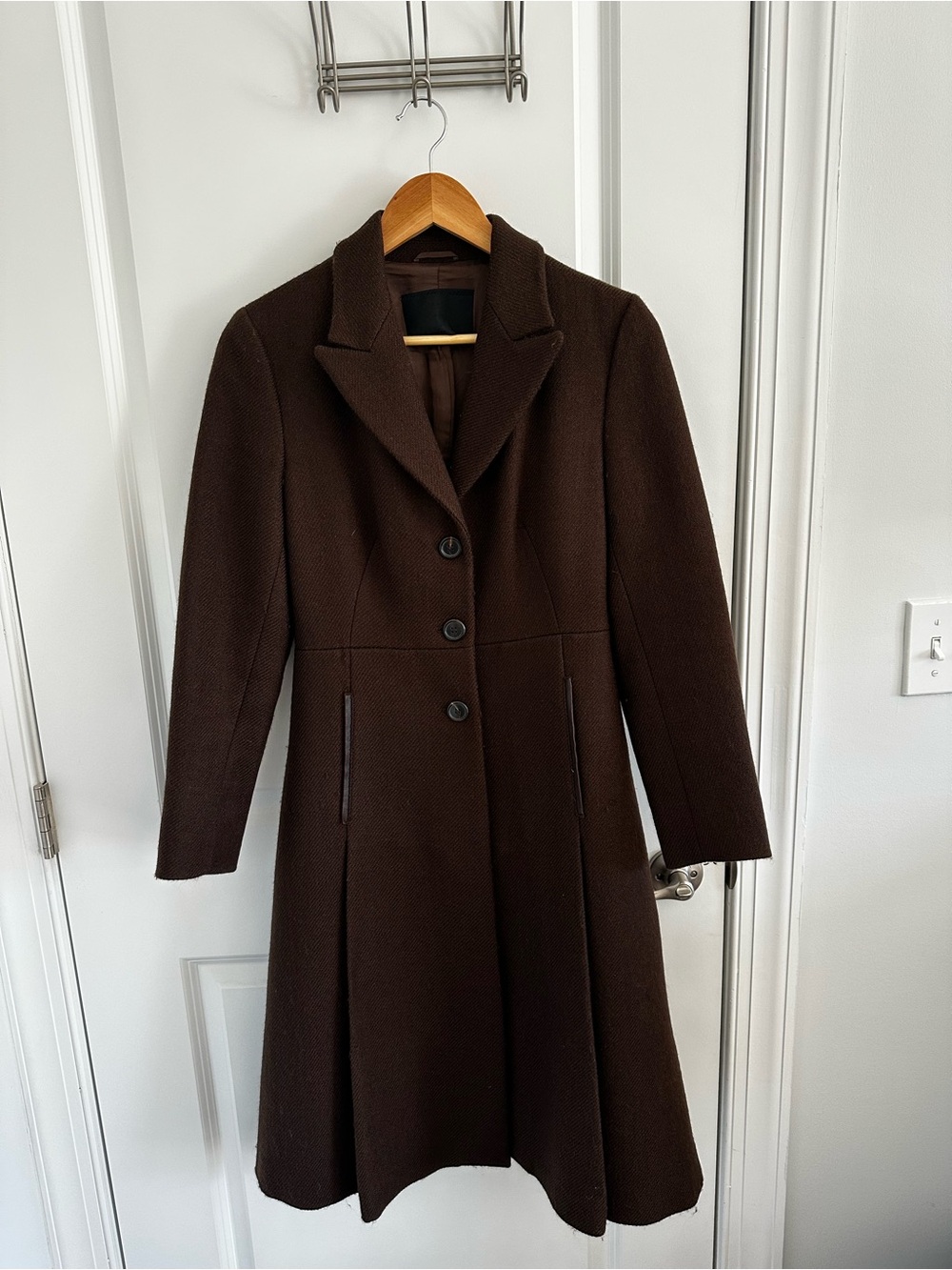 Vintage PRADA Dark Chocolate Brown Wool Tailored Coat